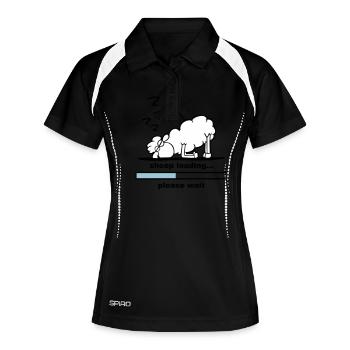 chargement des moutons - Polo respirant Femme - noir/blanc - Devant