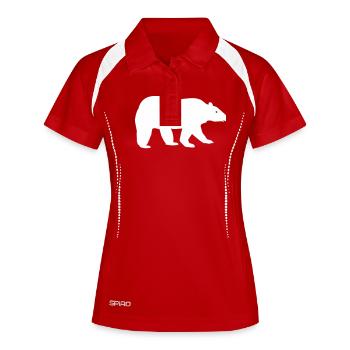Eisbär - Frauen Polo atmungsaktiv - Rot/Weiß - Vorne