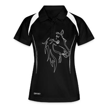 Cheval - Polo respirant Femme - noir/blanc - Devant