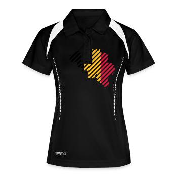 pays rayé Belgique - Polo respirant Femme - noir/blanc - Devant