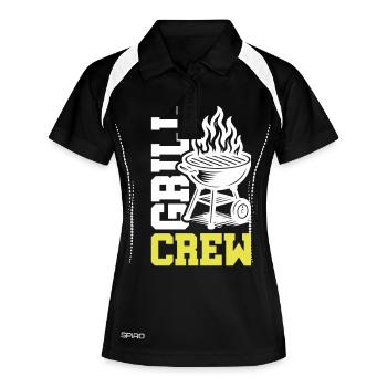 Équipe de grillades - Polo respirant Femme - noir/blanc - Devant