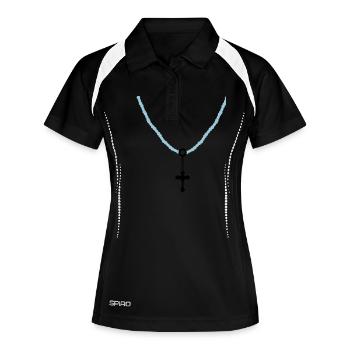 Chaîne croisée 02 - Polo respirant Femme - noir/blanc - Devant