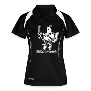 Chevalier chat en armure brillante-Sir Miaou beaucoup design - Polo respirant Femme - noir/blanc - Devant