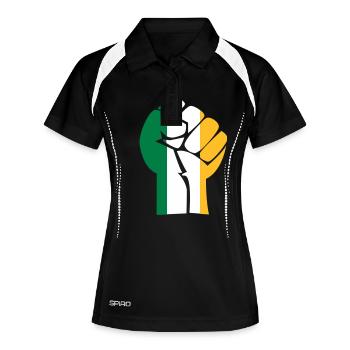 fist_irland_3clr - Polo respirant Femme - noir/blanc - Devant