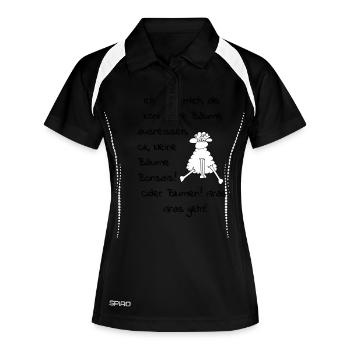 Bäume ausreißen - Frauen Polo atmungsaktiv - Schwarz/Weiß - Vorne