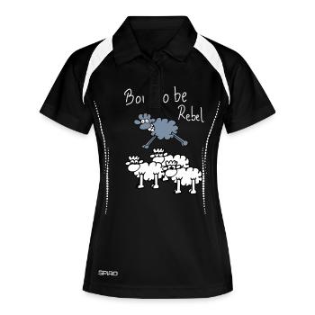 moutons rebelles - Polo respirant Femme - noir/blanc - Devant