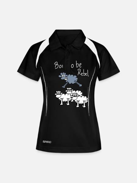 moutons rebelles - Polo respirant Femme - noir/blanc
