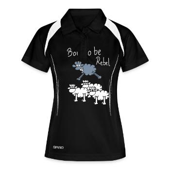 moutons rebelles pour les chemises foncées - Polo respirant Femme - noir/blanc - Devant