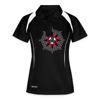 Bretagne Hermines - Polo respirant Femme - noir/blanc - Devant