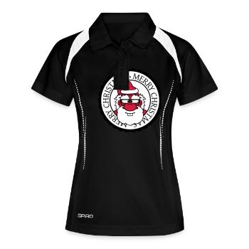 santa claus cercle rond timbre nikolaus weihnac - Polo respirant Femme - noir/blanc - Devant