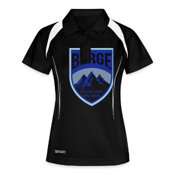 Berge ich bin dann Mal weg - Frauen Polo atmungsaktiv - Schwarz/Weiß - Vorne