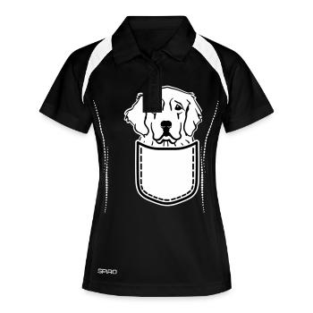 Golden Retriever - Polo respirant Femme - noir/blanc - Devant