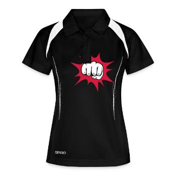 Faust - Frauen Polo atmungsaktiv - Schwarz/Weiß - Vorne