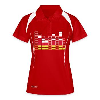Musique Bassline bro jeu égaliseur - Polo respirant Femme - rouge/blanc - Devant