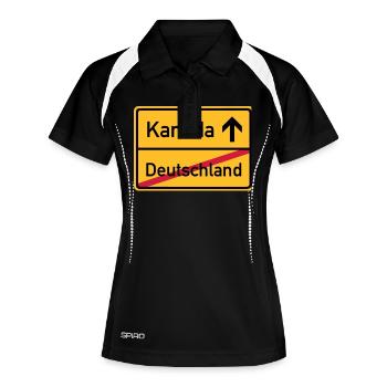 ortsschild_kanada__f3 - Polo respirant Femme - noir/blanc - Devant
