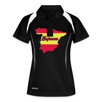 espana_02 - Frauen Polo atmungsaktiv - Schwarz/Weiß - Vorne