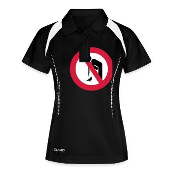 Don't Barf on Birds () - Frauen Polo atmungsaktiv - Schwarz/Weiß - Vorne