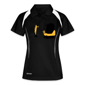 Bagger - Frauen Polo atmungsaktiv - Schwarz/Weiß - Vorne