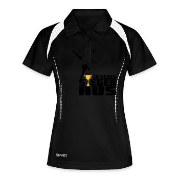 So sehen Sieger aus - Frauen Polo atmungsaktiv - Schwarz/Weiß - Vorne