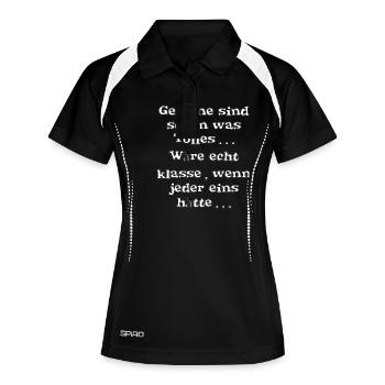 Spruch - Gehirne sind schon was Tolles - Frauen Polo atmungsaktiv - Schwarz/Weiß - Vorne