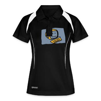 computer2_c - Women's Polo breathable - black/white - Front