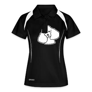 Caniche - Polo respirant Femme - noir/blanc - Devant
