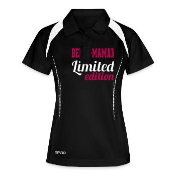 BELLE MAMAN LIMITED EDITION - Polo respirant Femme - noir/blanc - Devant