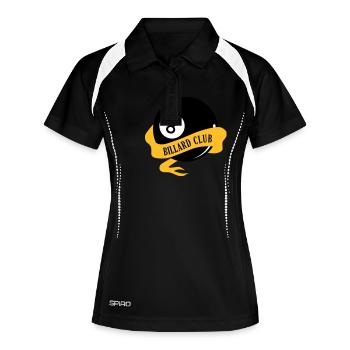 Billard Club - Frauen Polo atmungsaktiv - Schwarz/Weiß - Vorne