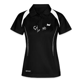 Citation de chats et de tats - Polo respirant Femme - noir/blanc - Devant