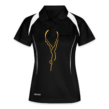 Freediving - Frauen Polo atmungsaktiv - Schwarz/Weiß - Vorne