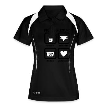 Baby - Frauen Polo atmungsaktiv - Schwarz/Weiß - Vorne