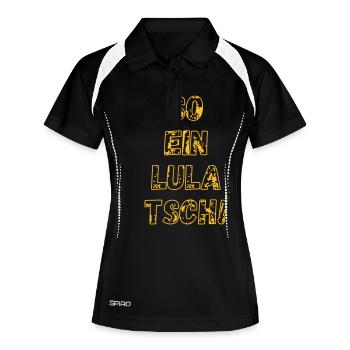 So ein LULATSCH, Shirt, Geschenk, Mode, Trend, Fun - Frauen Polo atmungsaktiv - Schwarz/Weiß - Vorne