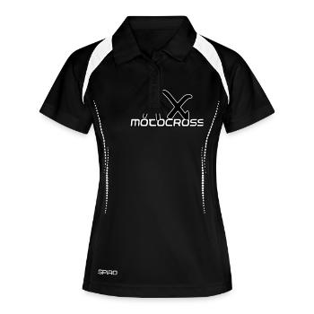 motocrossmx - Frauen Polo atmungsaktiv - Schwarz/Weiß - Vorne