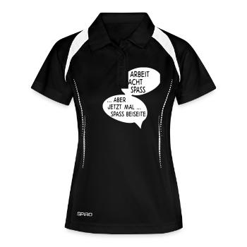 Arbeit - Frauen Polo atmungsaktiv - Schwarz/Weiß - Vorne