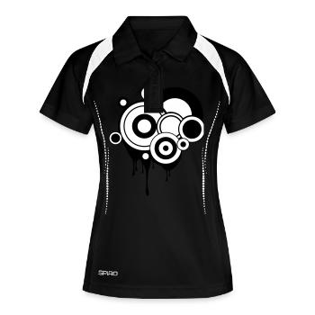 Kreise schmelzen - Frauen Polo atmungsaktiv - Schwarz/Weiß - Vorne