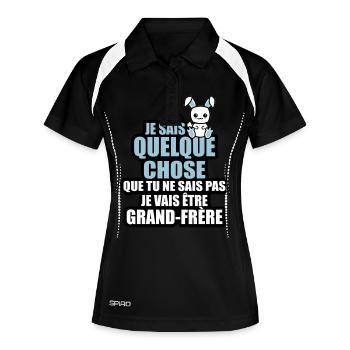 je vais être grand-frère - Polo respirant Femme - noir/blanc - Devant