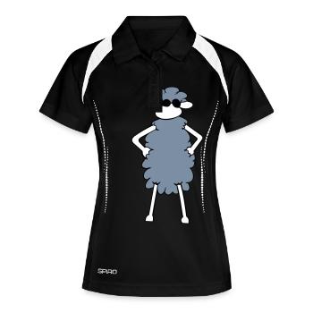 Sheep cool! - Polo respirant Femme - noir/blanc - Devant