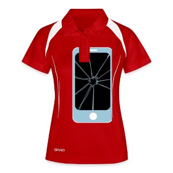 spider app - Polo respirant Femme - rouge/blanc - Devant