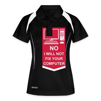 not fix your computer - Women's Polo breathable - black/white - Front
