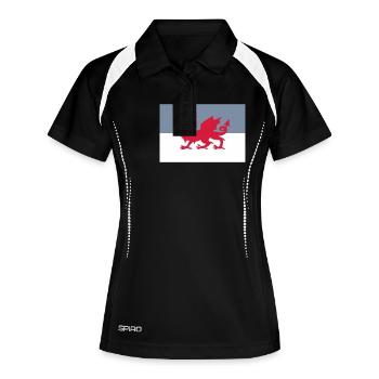 Pays de Galles - drapeau - Polo respirant Femme - noir/blanc - Devant