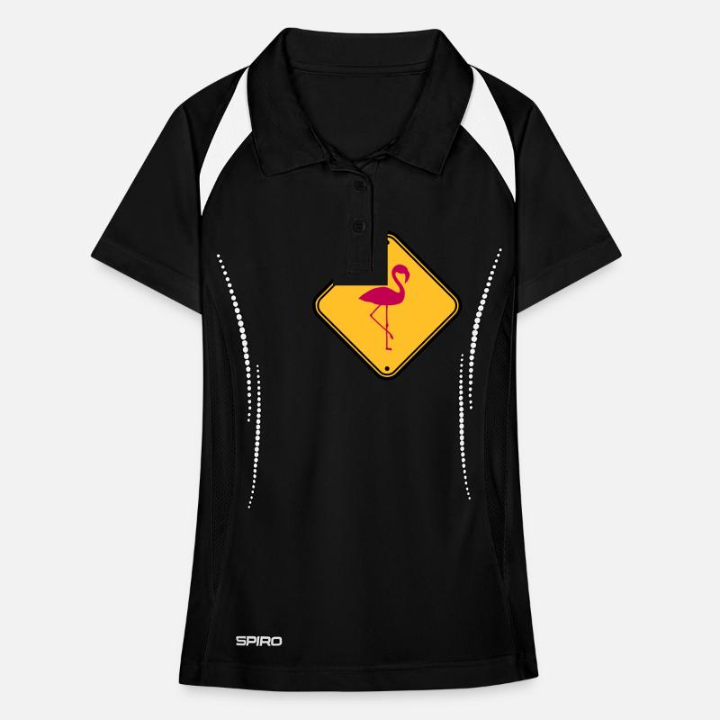 warning note caution caution shield danger fla Women's Polo breathable