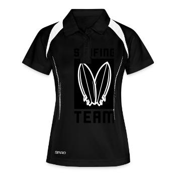 Surfing Team - Women's Polo breathable - black/white - Front