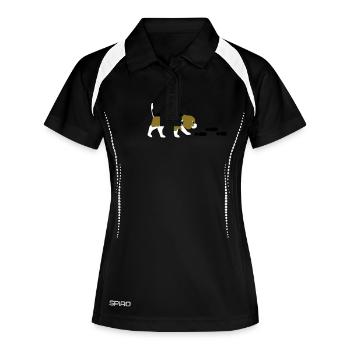 Beagle Mantrailer - Frauen Polo atmungsaktiv - Schwarz/Weiß - Vorne