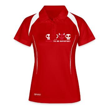 DIFFÉRENTS CRÂNES PUNKY - 2C - Polo respirant Femme - rouge/blanc - Devant