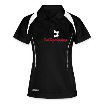 torjägerkanone - Frauen Polo atmungsaktiv - Schwarz/Weiß - Vorne