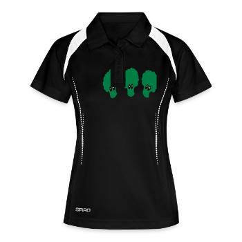 3 drôles de légumes de brocoli vecteur art - Polo respirant Femme - noir/blanc - Devant
