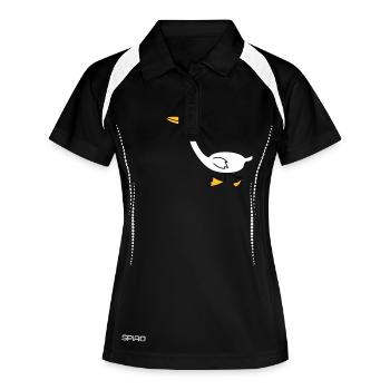 lustige Gans - Frauen Polo atmungsaktiv - Schwarz/Weiß - Vorne