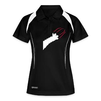 Chats, Griffes, Pattes, Pattes, Griffes, Griffures, Rayures - Polo respirant Femme - noir/blanc - Devant