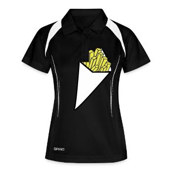 Cornet de Frites - Polo respirant Femme - noir/blanc - Devant