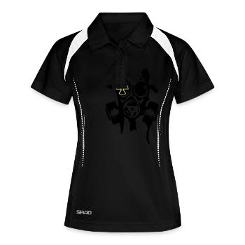 bad gasmask radioactiv2 - Polo respirant Femme - noir/blanc - Devant
